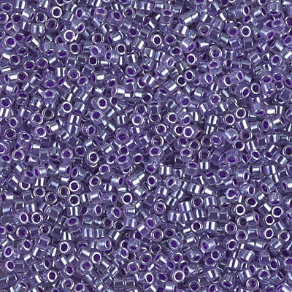 Miyuki 11/0 Delica Beads, DB0250, Lined Crystal/Violet, 5g