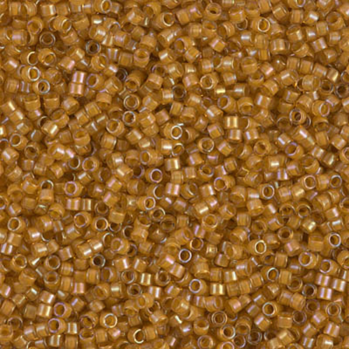 Miyuki 11/0 Delica Beads, DB0272, Lined Topaz/Yellow AB, 5g