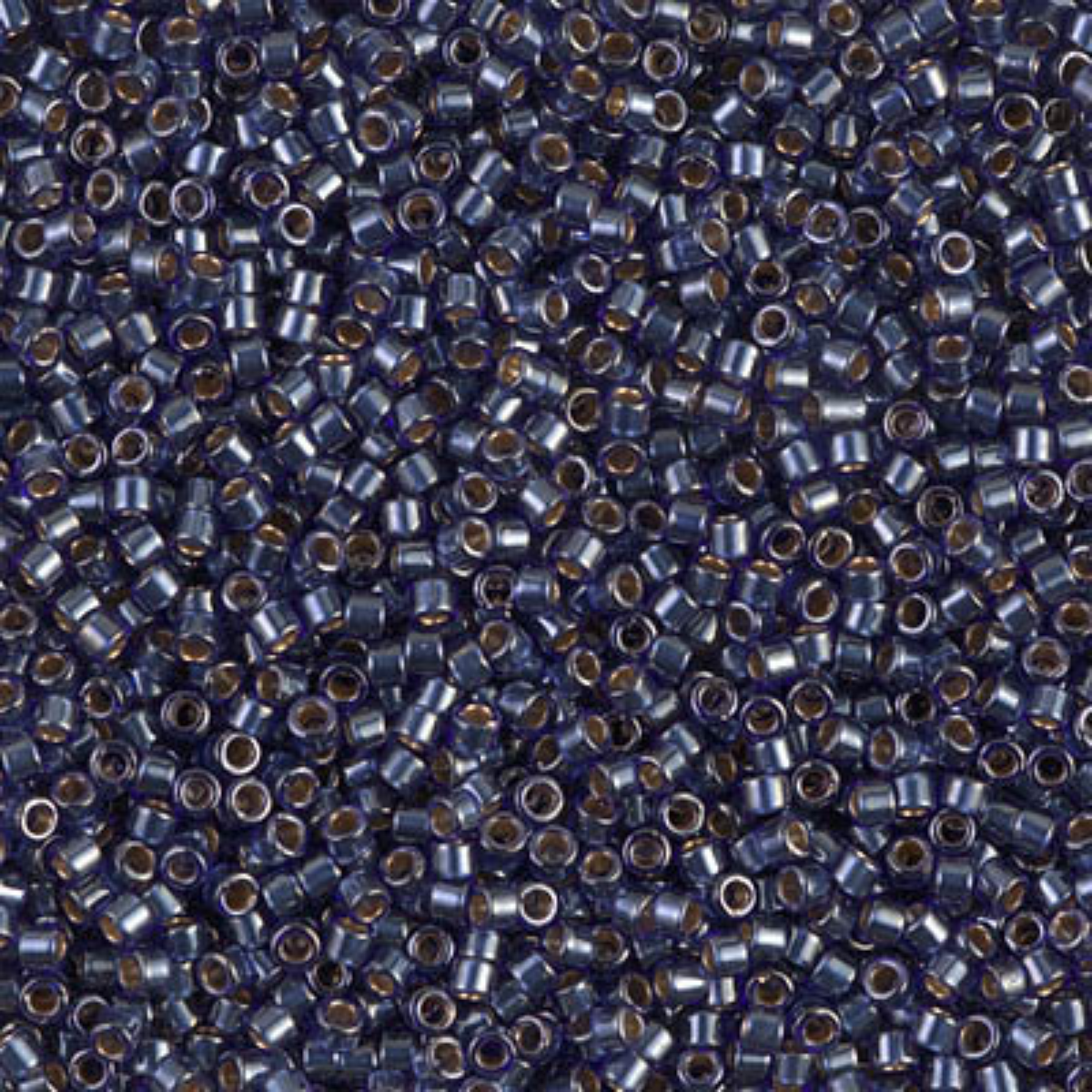 Miyuki 11/0 Delica Beads, DB0278, Lined Dark Blue Luster, 5g