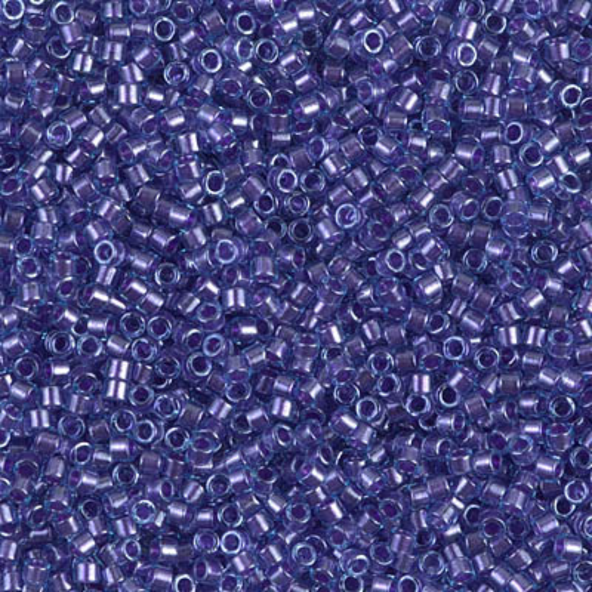 Miyuki 11/0 Delica Beads, DB0284, Lined Aqua/Amethyst, 5g