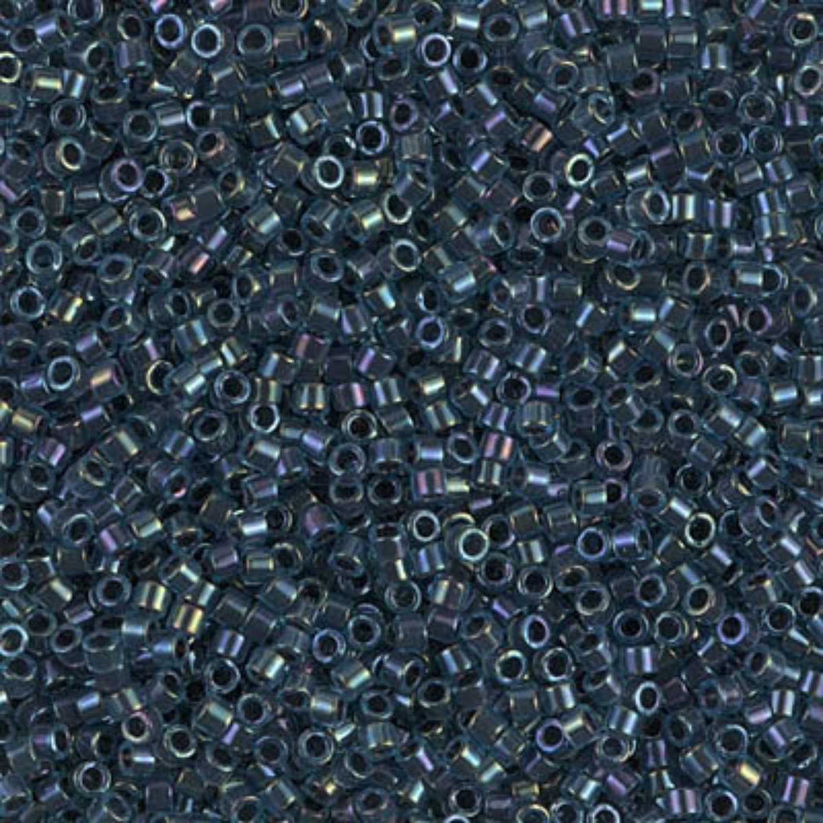 Miyuki 11/0 Delica Beads, DB0286, Midnight Blue Lined Aqua AB, 5g