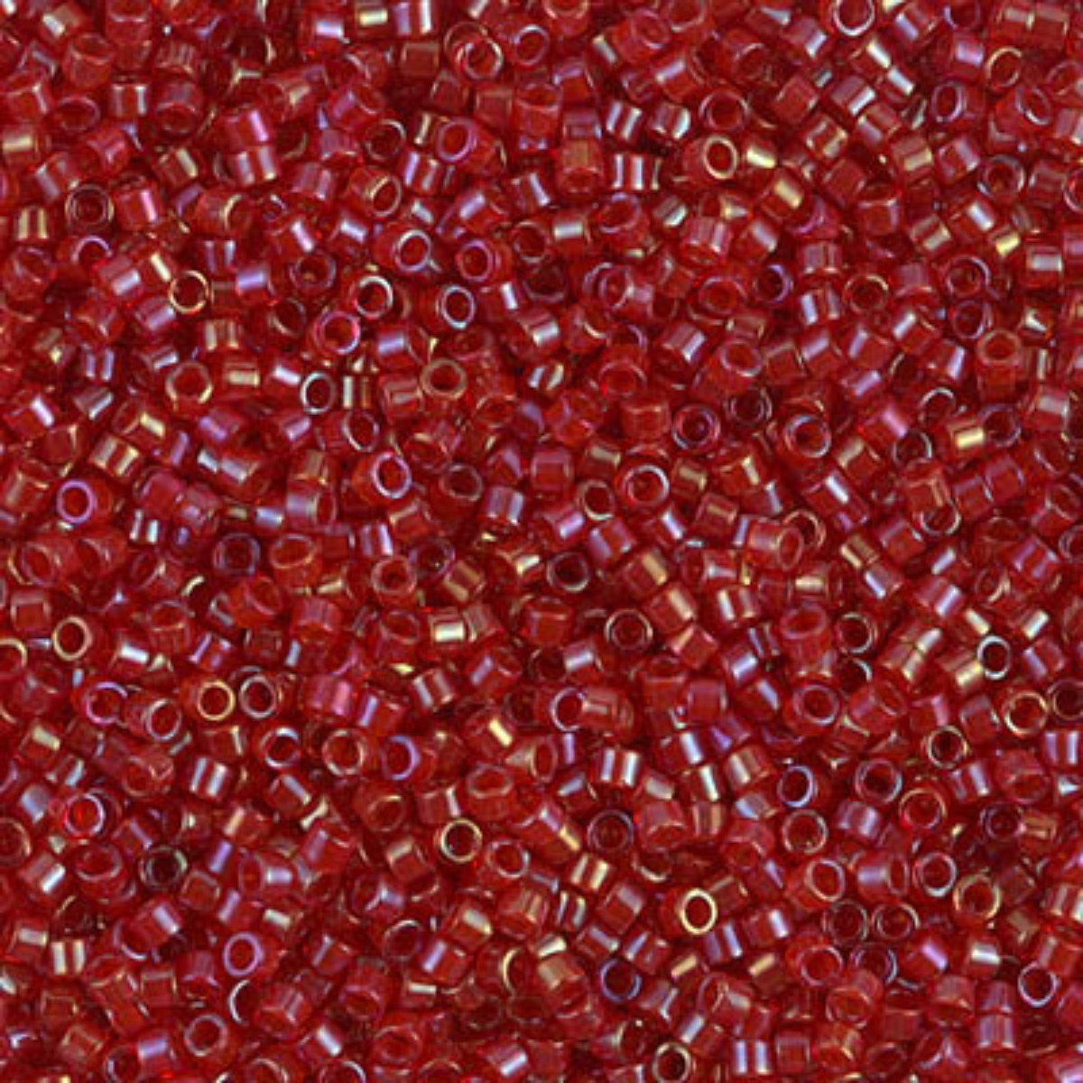 Miyuki 11/0 Delica Beads, DB0295, Red Lined Red AB, 5g