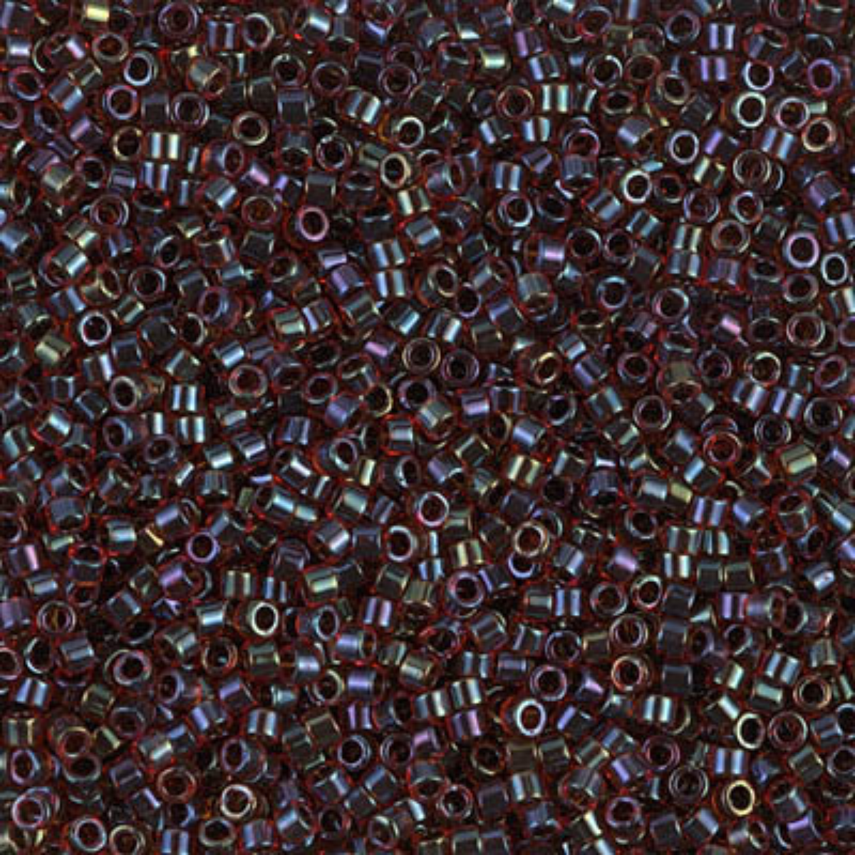 Miyuki 11/0 Delica Beads, DB0297, Garnet Lined Dark Gray AB, 5g