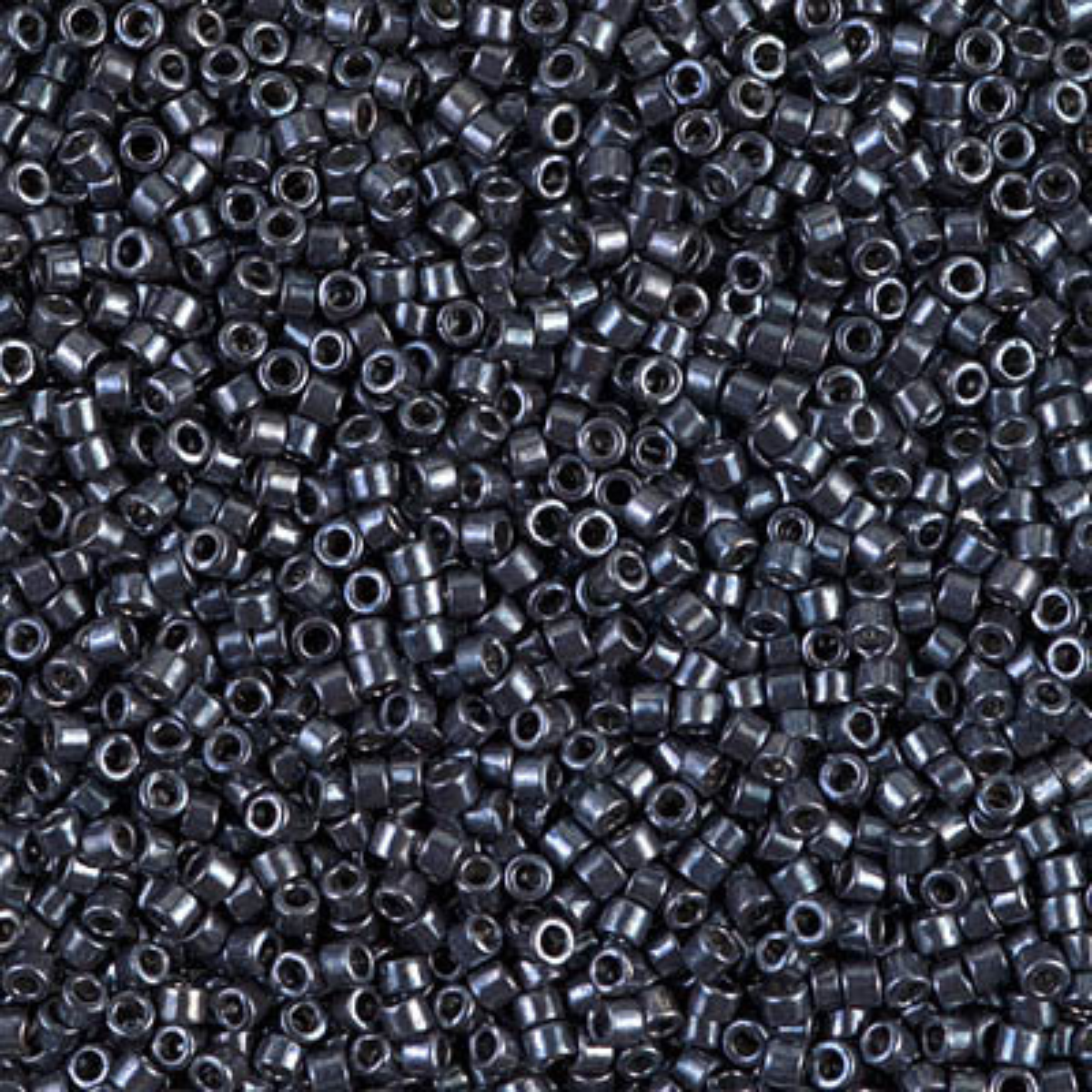 Miyuki 11/0 Delica Beads, DB0453, Galvanized Dark Gunmetal, 5g