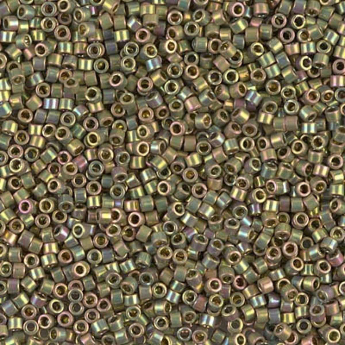 Miyuki 11/0 Delica Beads, DB0508, 24KT Gold Green AB, 5g