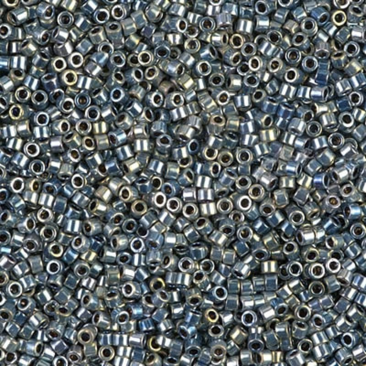 Miyuki 11/0 Delica Beads, DB0545, Palladium Silver Blue Gold Iris, 5g