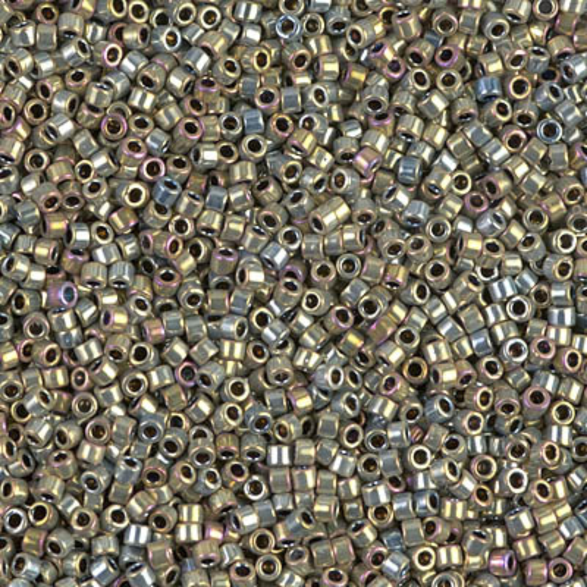 Miyuki 11/0 Delica Beads, DB0546, Palladium Silver Gold Iris, 5g