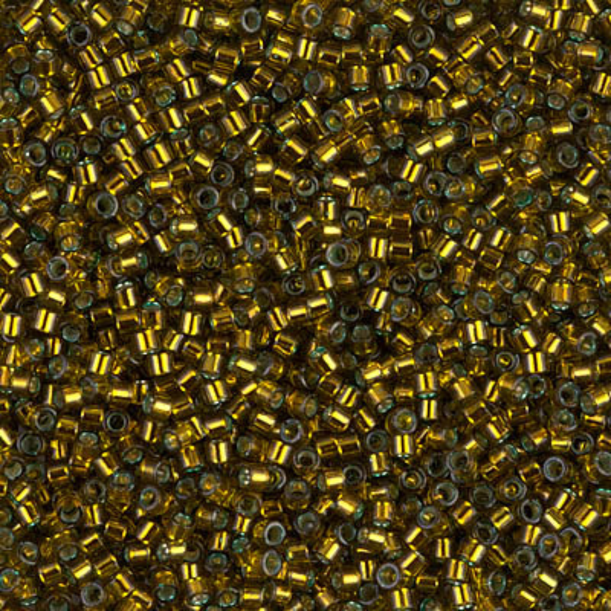 Miyuki 11/0 Delica Beads, DB0604, Silver Lined Golden Olive, 5g