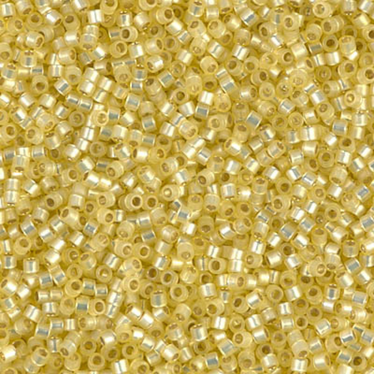 Miyuki 11/0 Delica Beads, DB0623, Silver Lined Light Yellow Alabaster, 5g