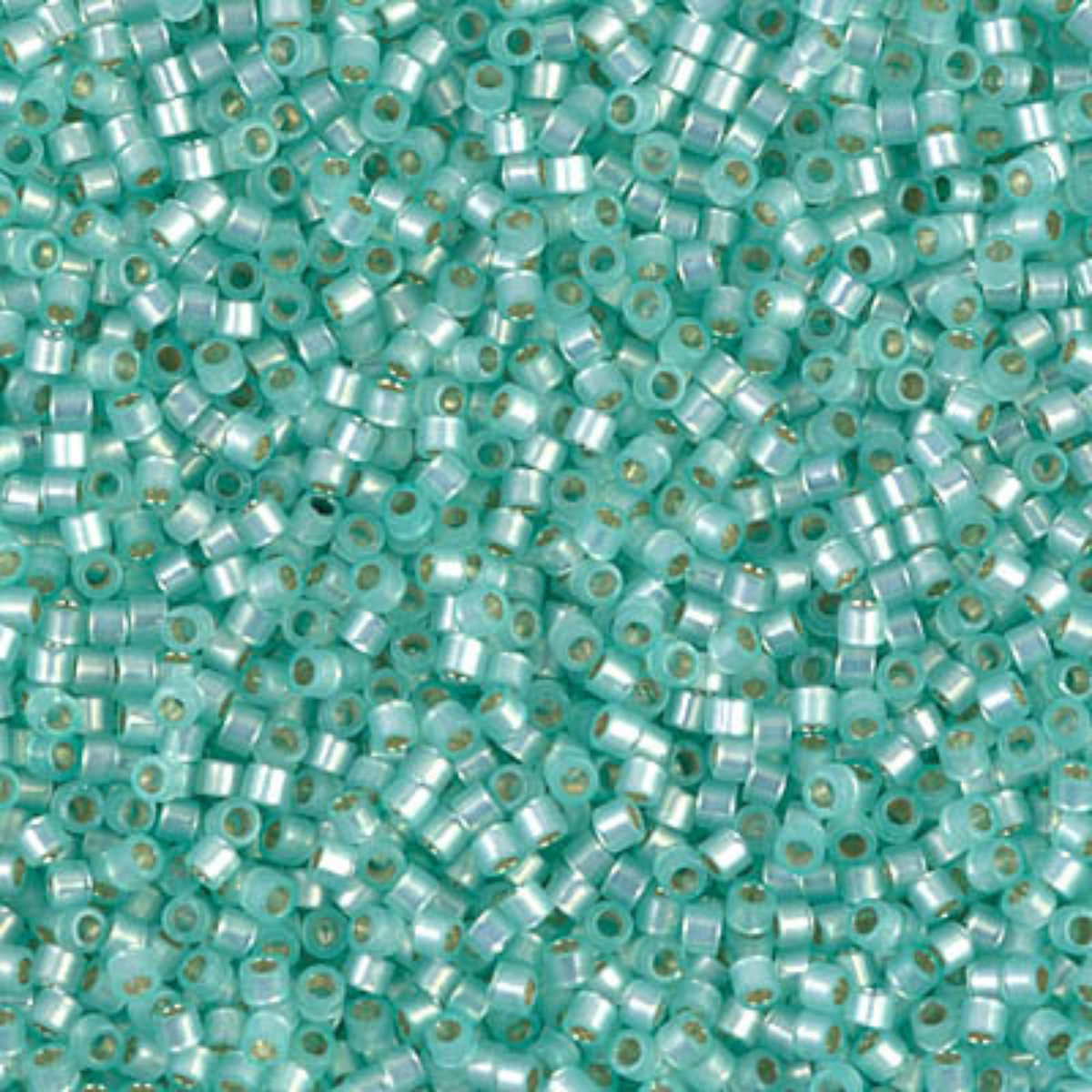 Miyuki 11/0 Delica Beads, DB0626, Silver Lined Light Mint Green Alabaster, 5g