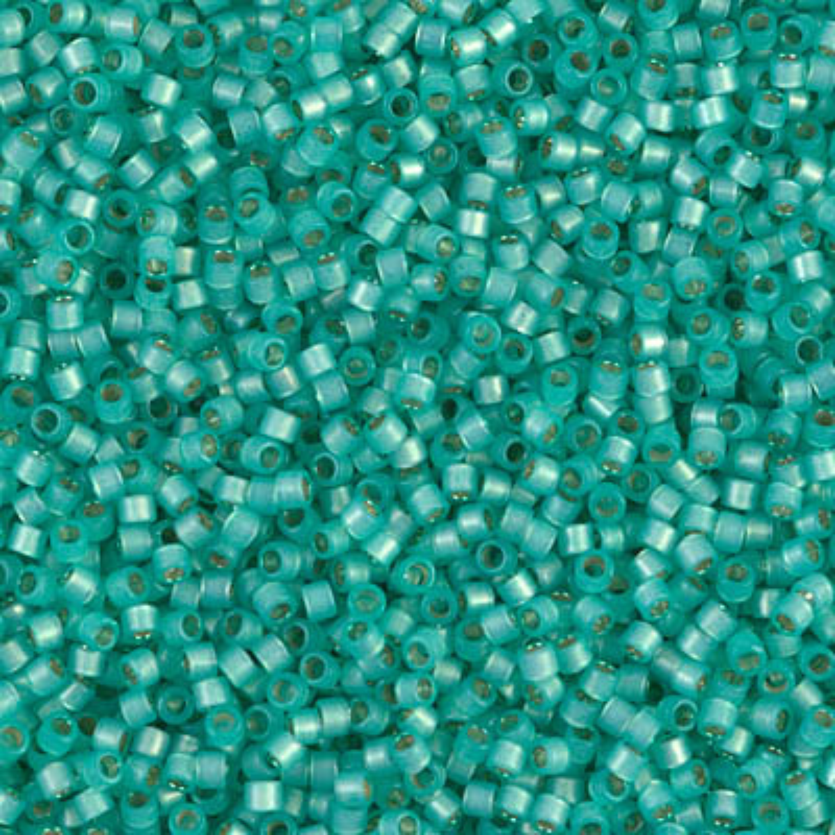 Miyuki 11/0 Delica Beads, DB0627, Silver Lined Mint Green Alabaster, 5g