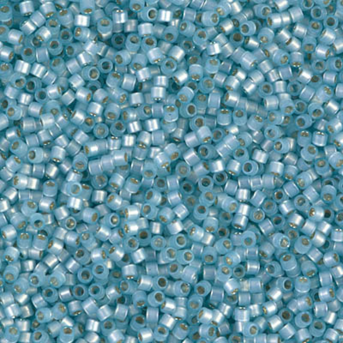 Miyuki 11/0 Delica Beads, DB0628, Silver Lined Light Aquamarine Alabaster, 5g