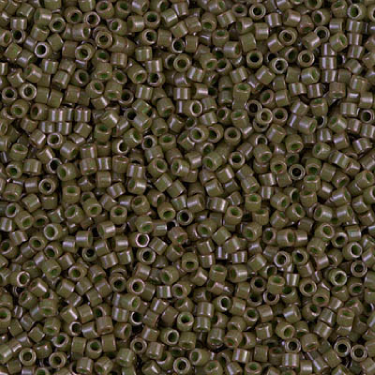 Miyuki 11/0 Delica Beads, DB0657, Opaque Olive Dyed, 5g