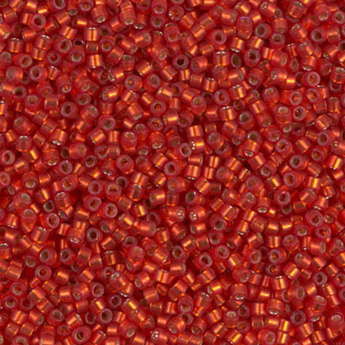 Miyuki 11/0 Delica Beads, DB0683, Semi-Matte Silver Lined Dark Ruby, 5g