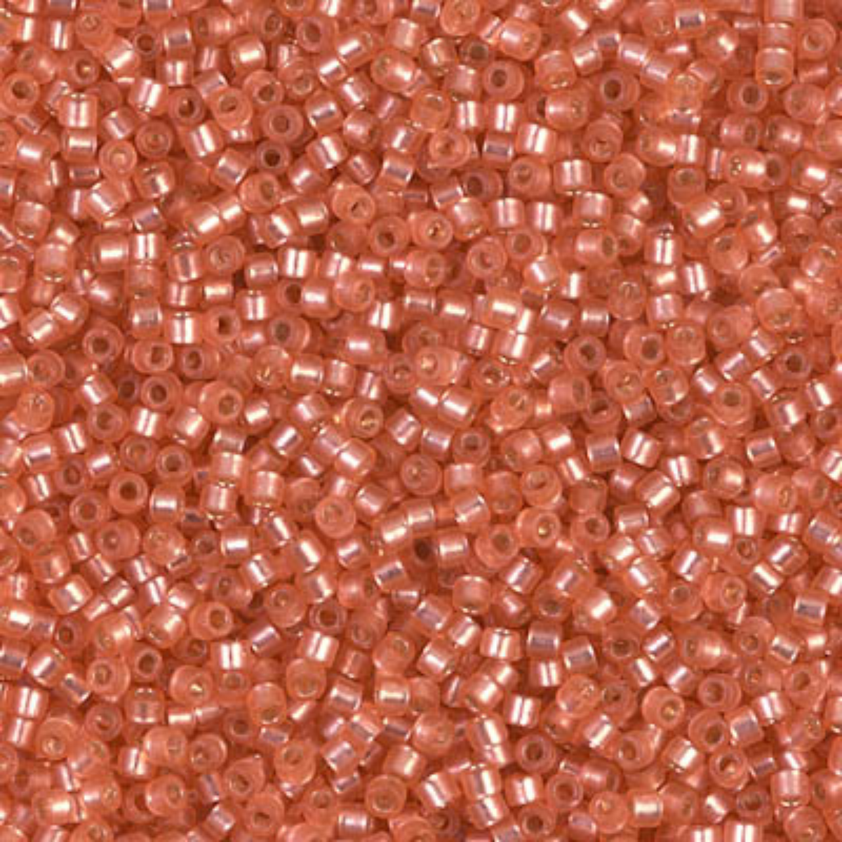 Miyuki 11/0 Delica Beads, DB0684, Semi-Matte Silver Lined Medium Rose, 5g