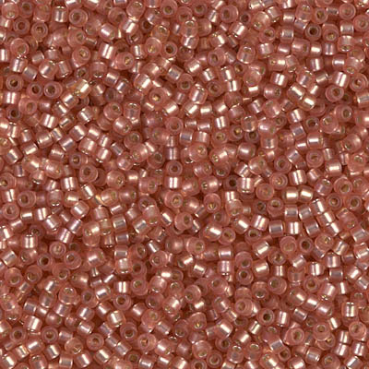 Miyuki 11/0 Delica Beads, DB0685, Semi-Matte Silver Lined Dark Rose, 5g