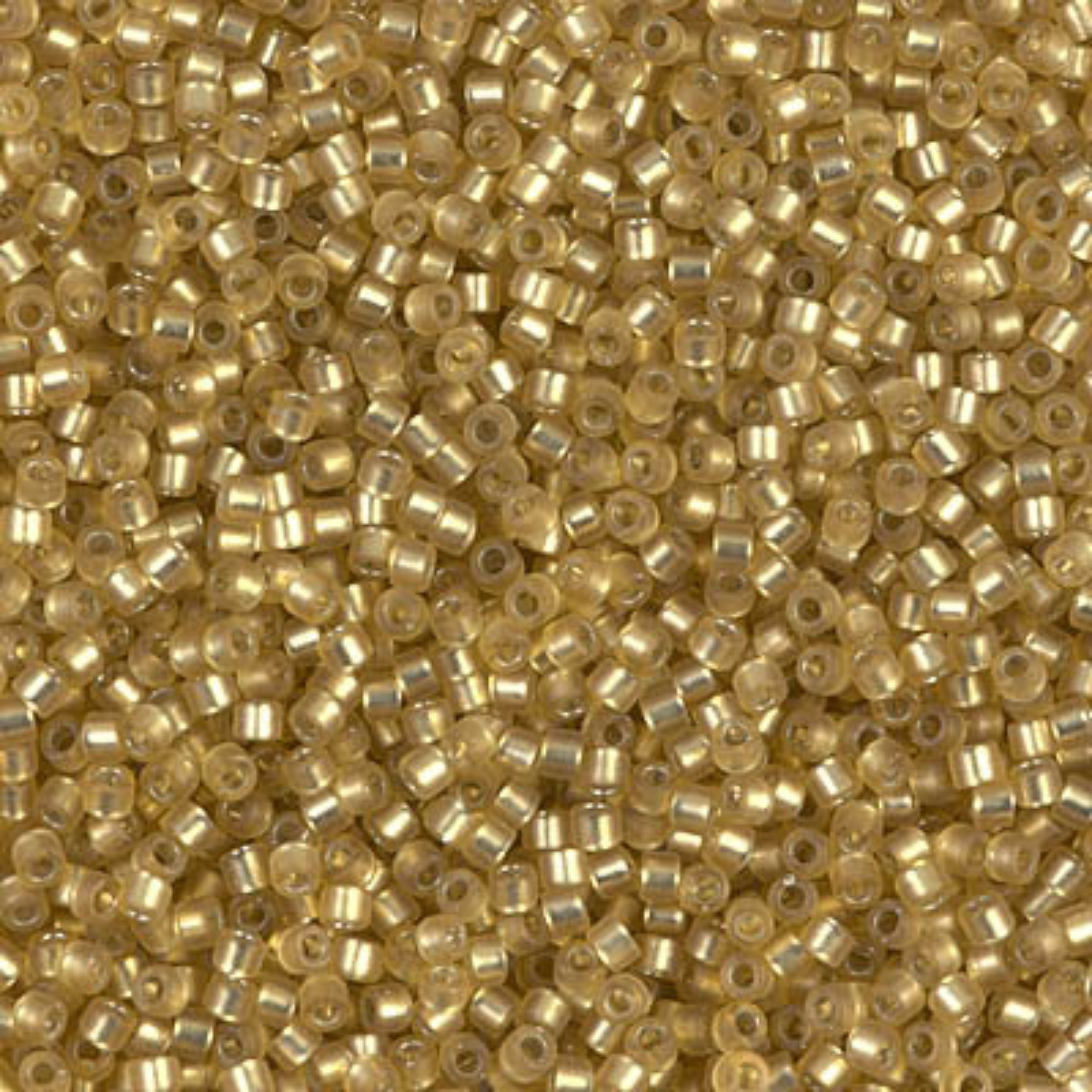 Miyuki 11/0 Delica Beads, DB0687, Semi-Matte Silver Lined Peridot, 5g