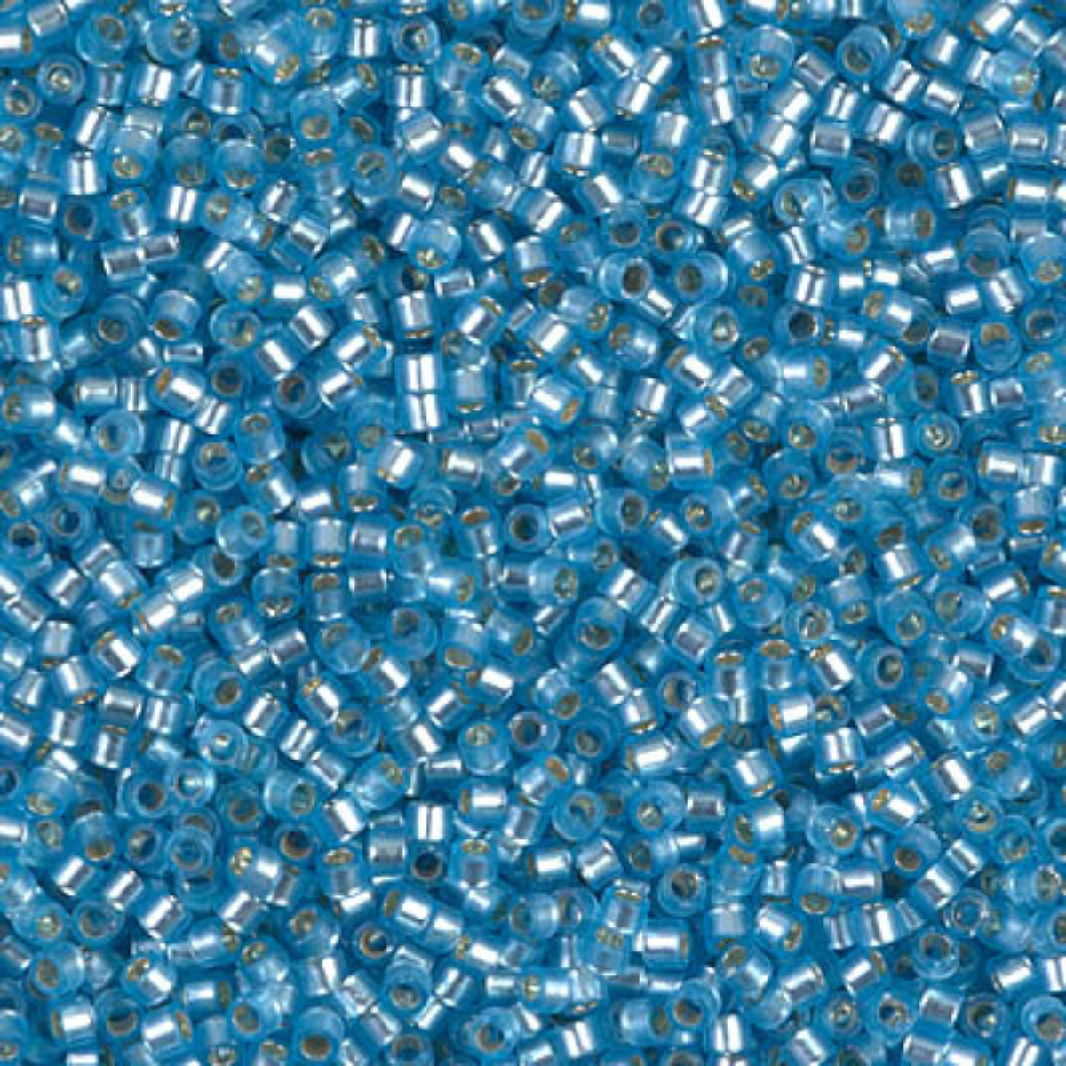 Miyuki 11/0 Delica Beads, DB0692, Semi-Matte Silver Lined Sky Blue, 5g