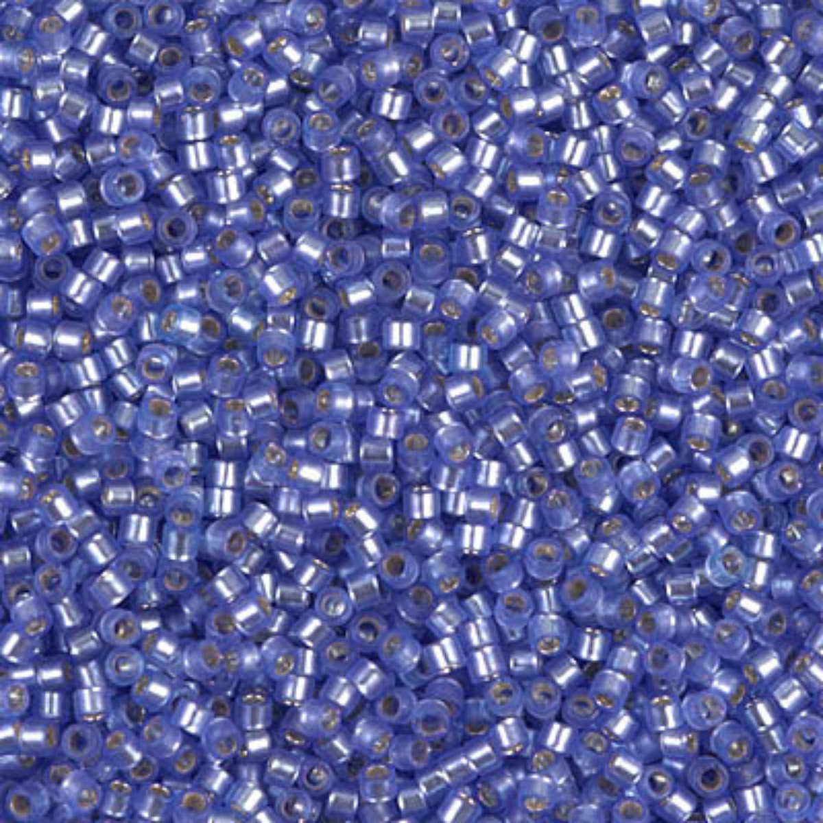 Miyuki 11/0 Delica Beads, DB0694, Semi-Matte Silver Lined Purple, 5g