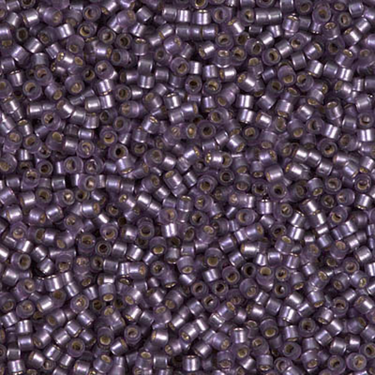 Miyuki 11/0 Delica Beads, DB0695, Semi-Matte Silver Lined Violet, 5g