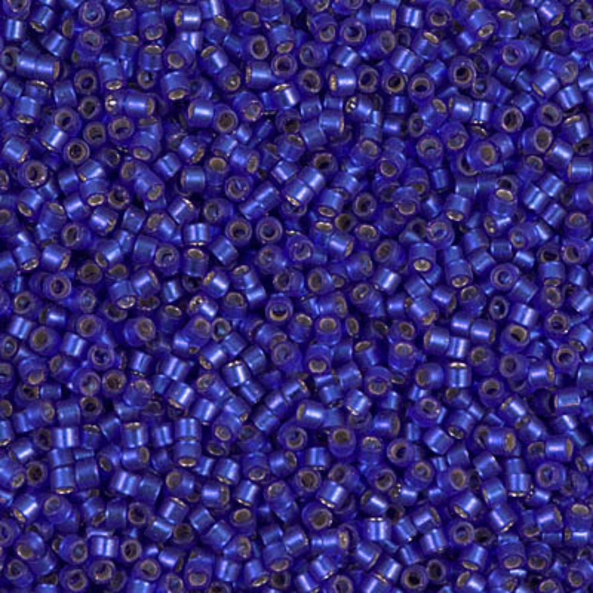 Miyuki 11/0 Delica Beads, DB0696, Semi-Matte Silver Lined Cobalt, 5g