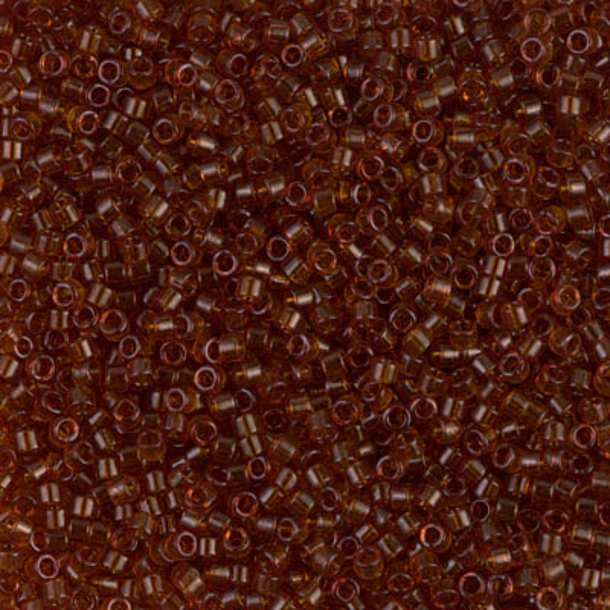Miyuki 11/0 Delica Beads, DB0709, Transparent Dark Topaz, 5g
