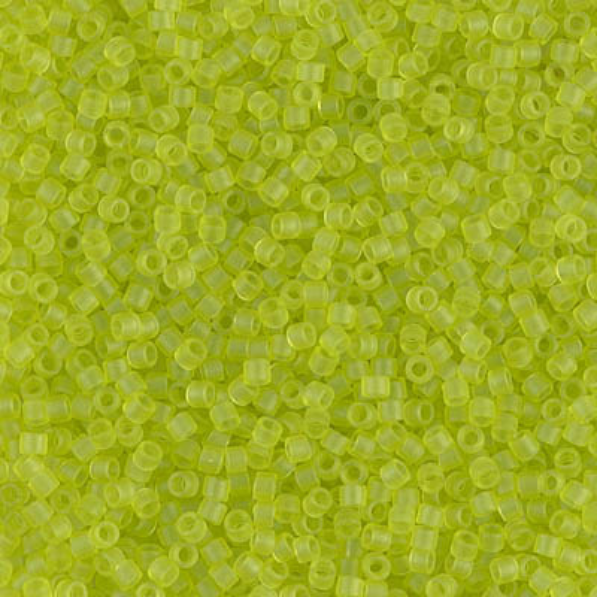 Miyuki 11/0 Delica Beads, DB0766, Matte Transparent Chartreuse, 5g