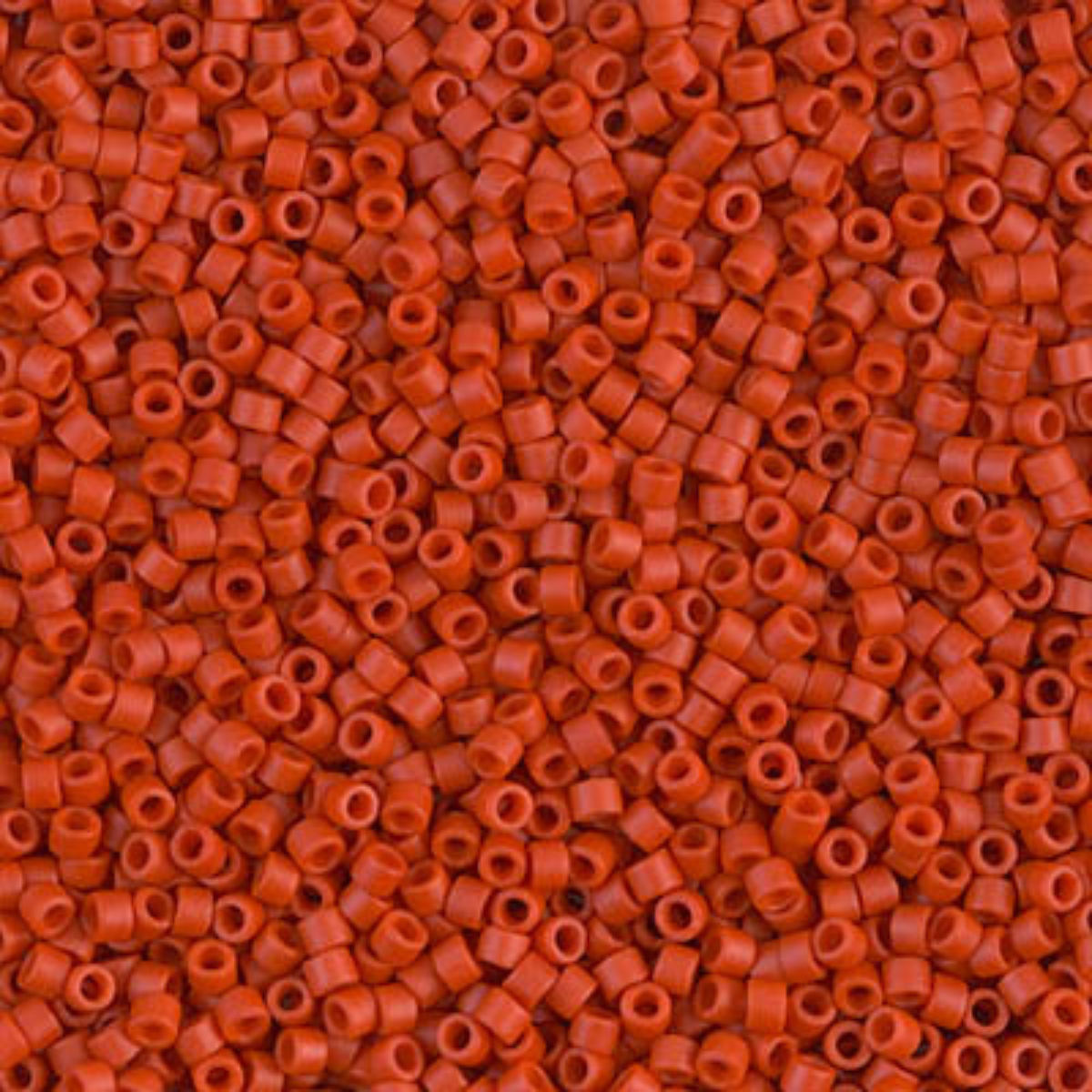 Miyuki 11/0 Delica Beads, DB0795, Matte Opaque Vermillion Dyed, 5g