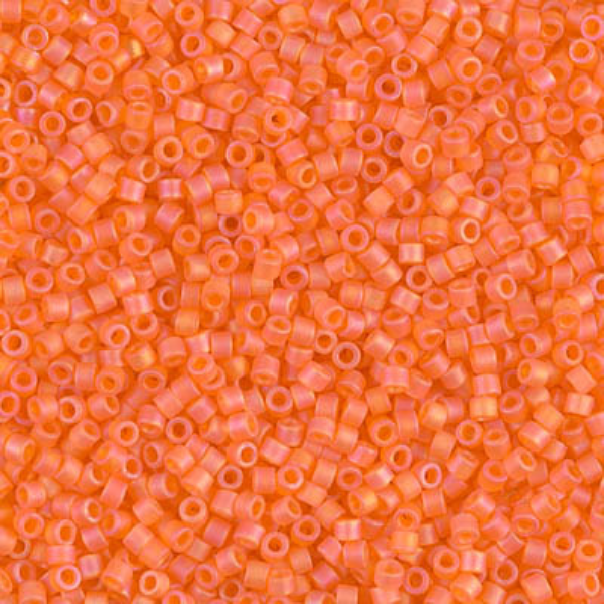 Miyuki 11/0 Delica Beads, DB0855, Matte Orange AB, 5g