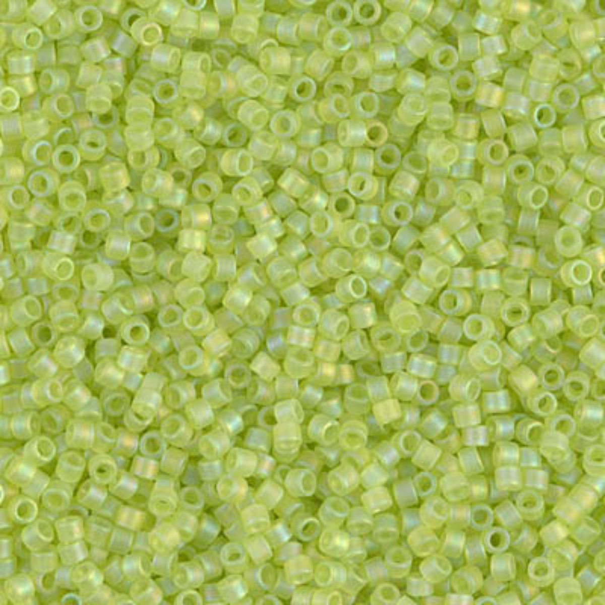 Miyuki 11/0 Delica Beads, DB0860, Matte Chartreuse AB, 5g