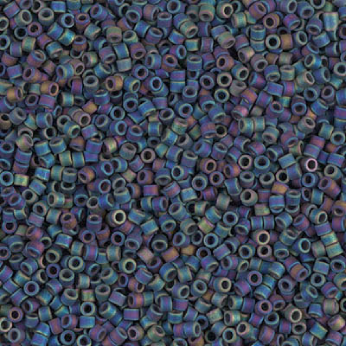 Miyuki 11/0 Delica Beads, DB0871, Matte Opaque Gray AB, 5g