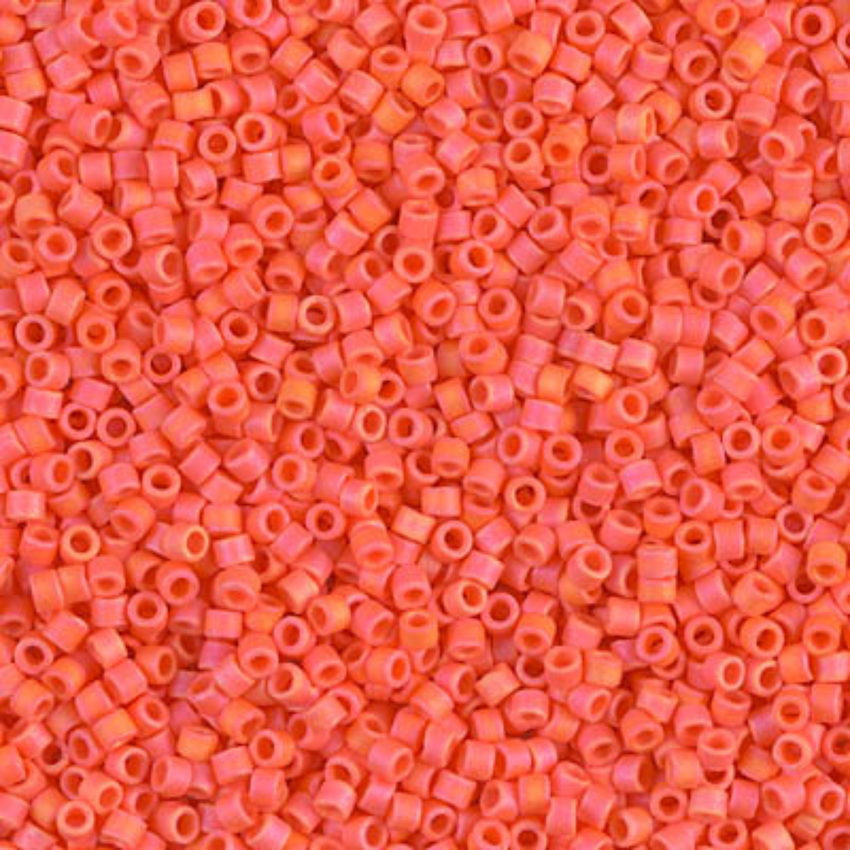 Miyuki 11/0 Delica Beads, DB0872, Matte Opaque Orange AB, 5g