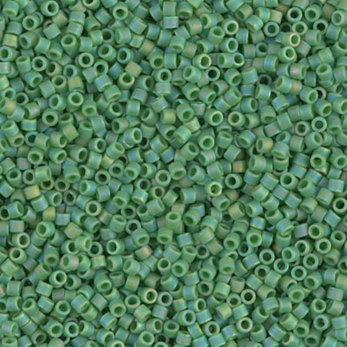 Miyuki 11/0 Delica Beads, DB0877, Matte Opaque Green AB, 5g