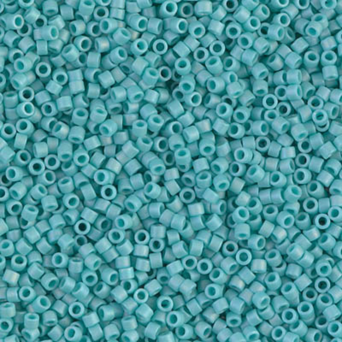 Miyuki 11/0 Delica Beads, DB0878, Matte Opaque Turquoise AB, 5g