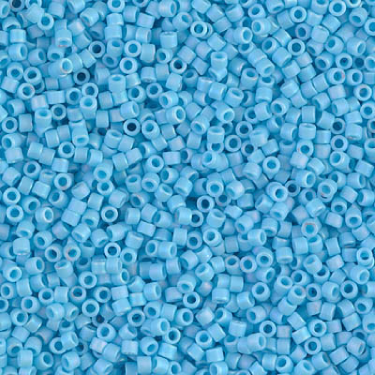 Miyuki 11/0 Delica Beads, DB0879, Matte Opaque Sky Blue AB, 5g