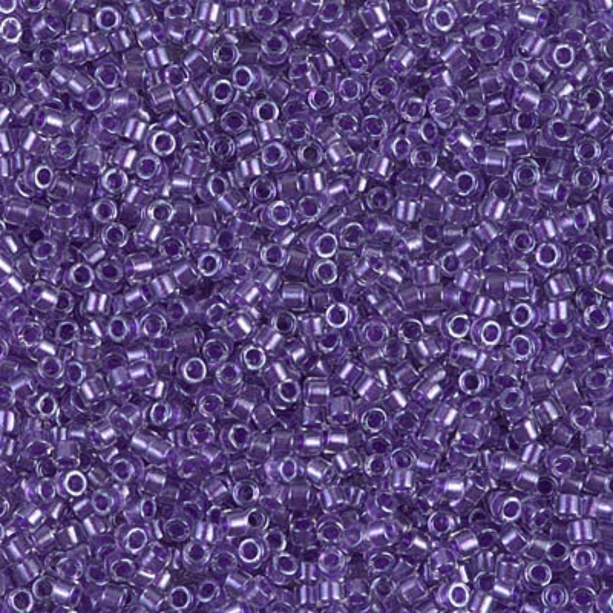 Miyuki 11/0 Delica Beads, DB0906, Crystal Sparkling Purple Lined, 5g