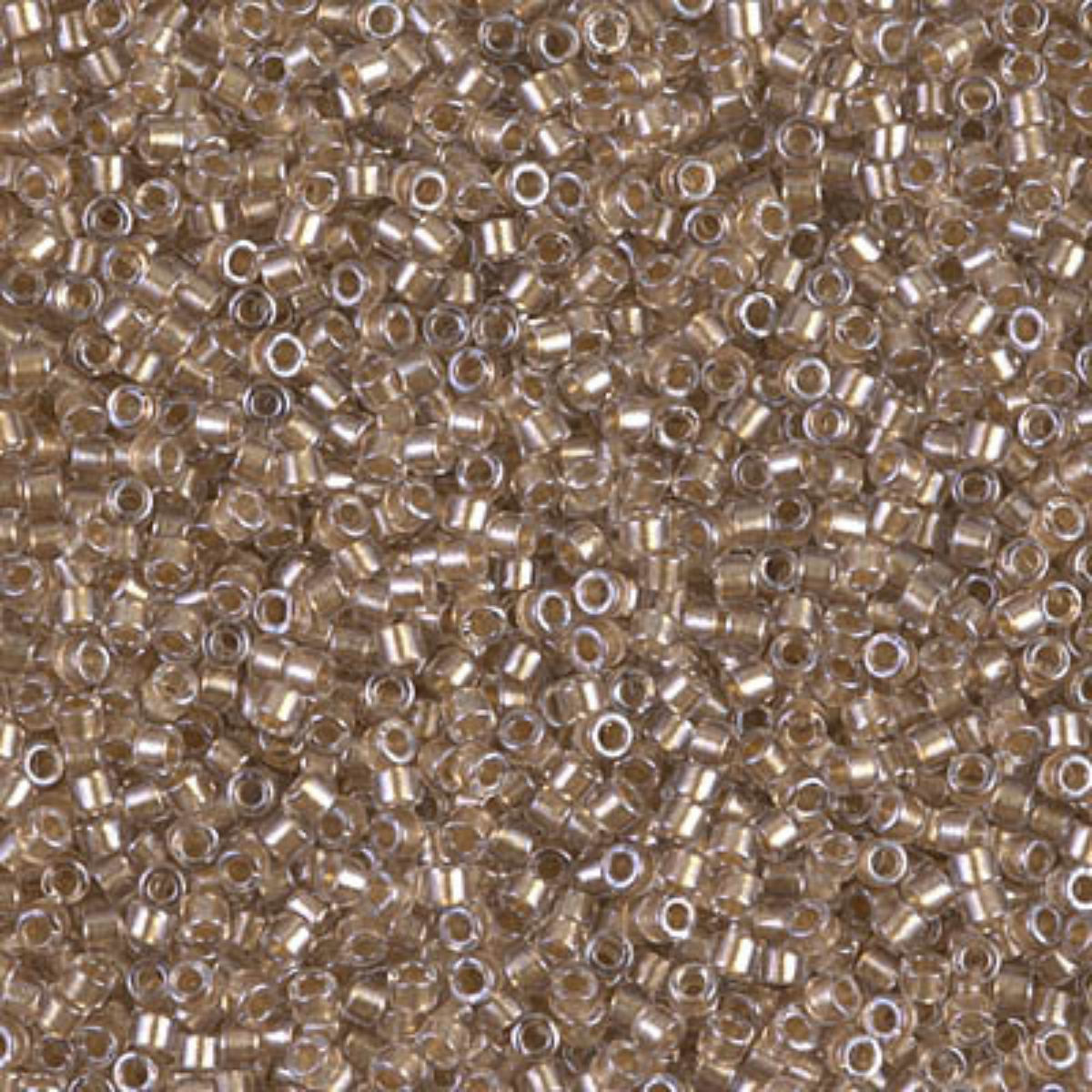 Miyuki 11/0 Delica Beads, DB0907, Crystal Sparkling Light Bronze Lined, 5g