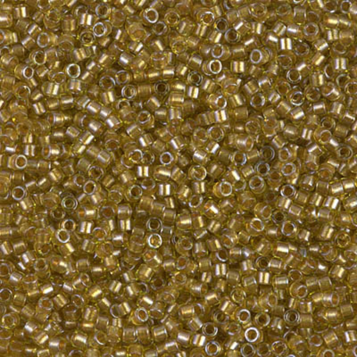 Miyuki 11/0 Delica Beads, DB0909, Chartreuse Sparkling Marigold Lined, 5g