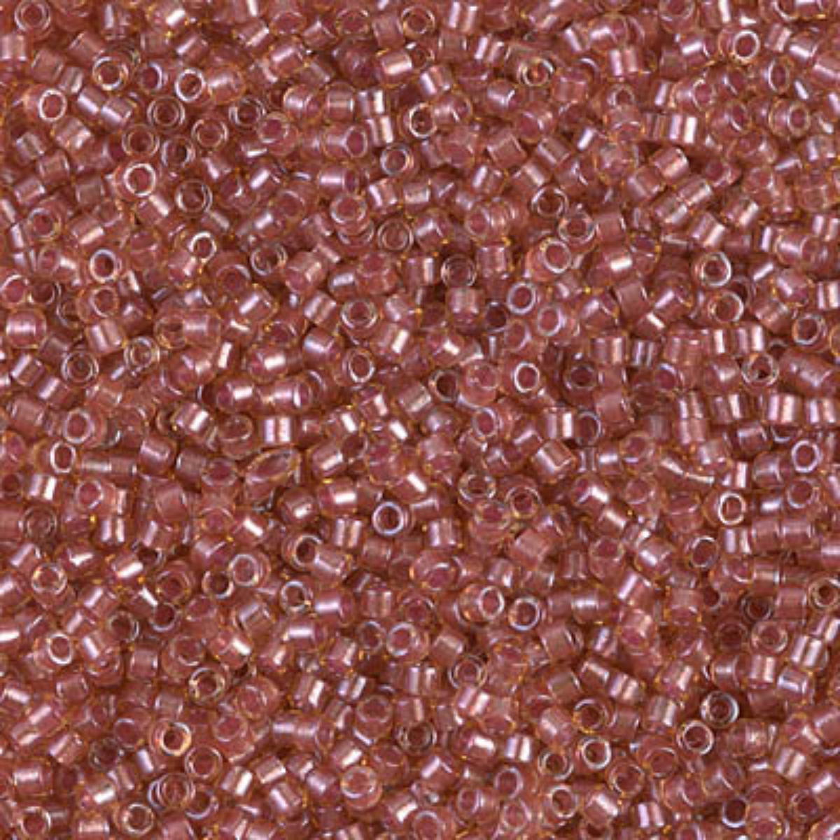 Miyuki 11/0 Delica Beads, DB0913, Topaz Sparkling Salmon Lined, 5g