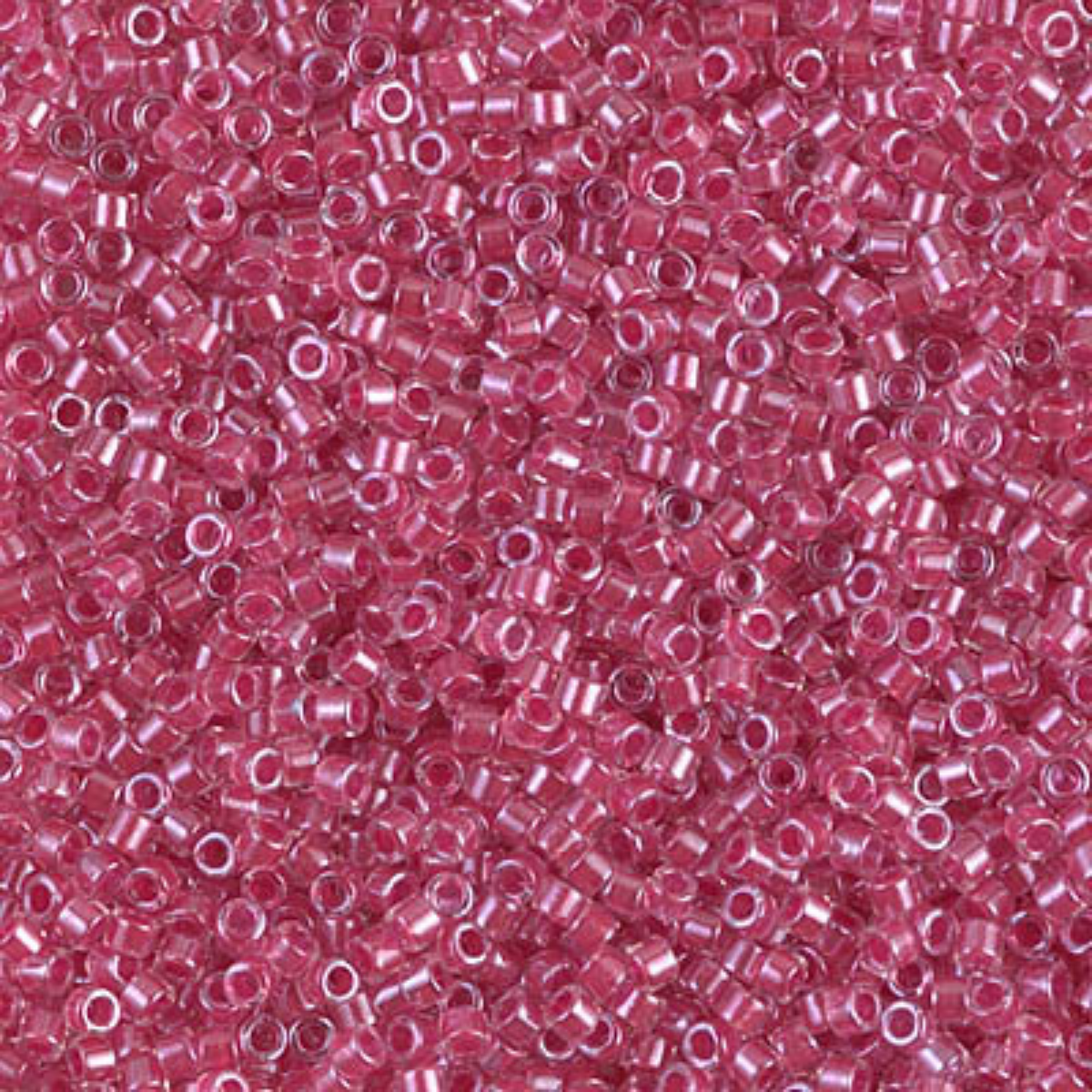 Miyuki 11/0 Delica Beads, DB0914, Crystal Sparkling Dark Pink Lined, 5g
