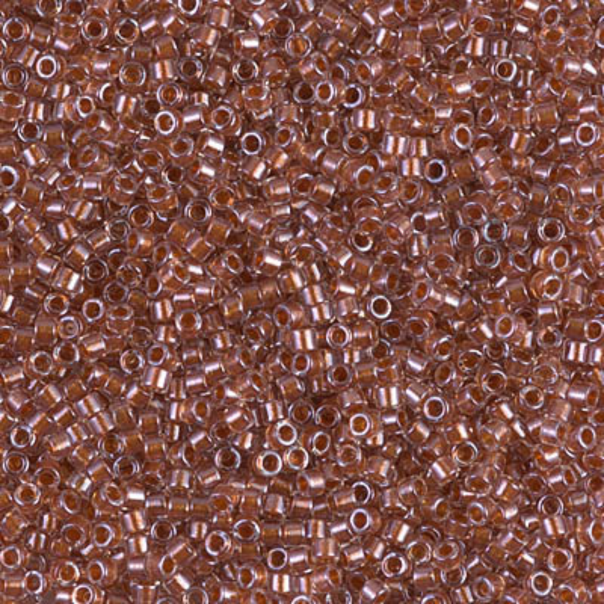 Miyuki 11/0 Delica Beads, DB0915, Crystal Sparkling Ginger Lined, 5g