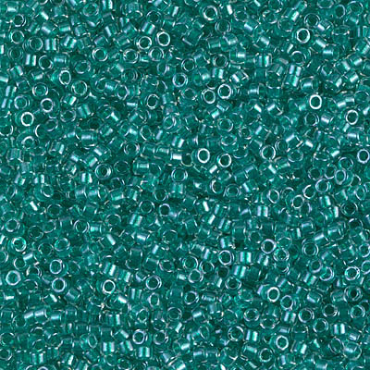 Miyuki 11/0 Delica Beads, DB0918, Crystal Sparkling Teal Lined, 5g