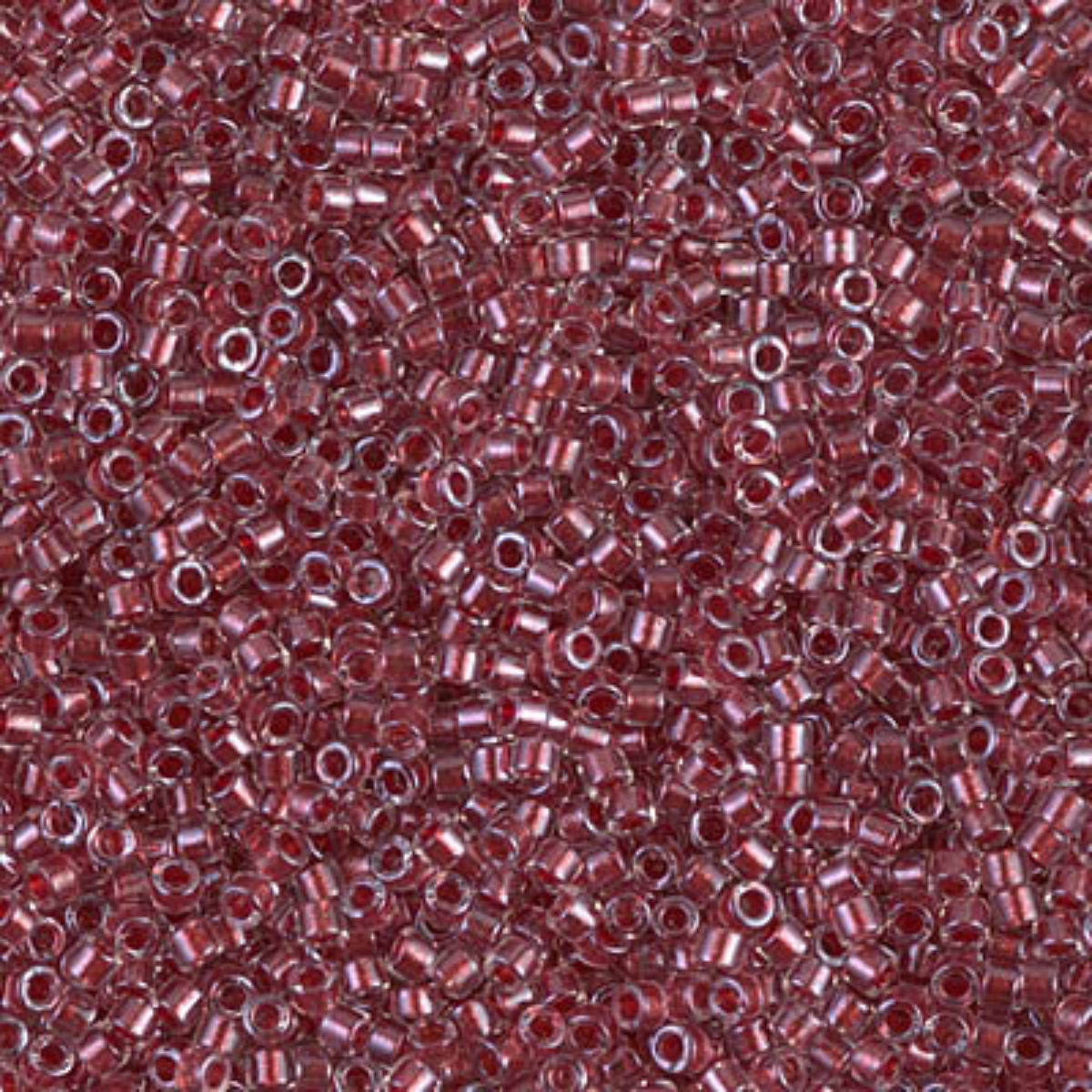 Miyuki 11/0 Delica Beads, DB0924, Crystal Sparkling Cranberry Lined, 5g