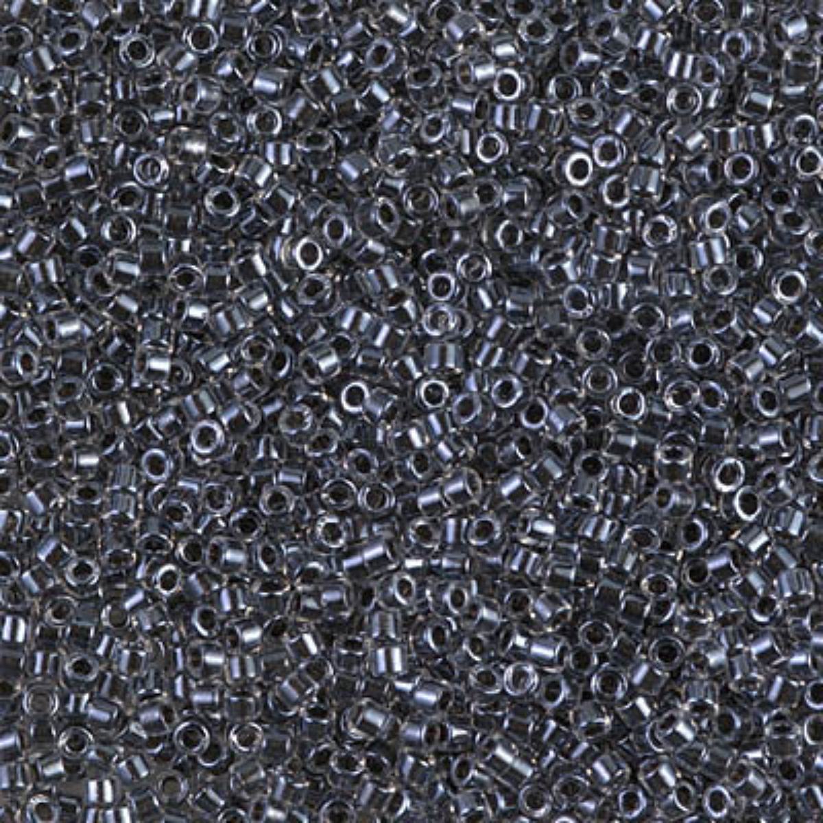 Miyuki 11/0 Delica Beads, DB0925, Crystal Sparkling Dark Grey Lined, 5g