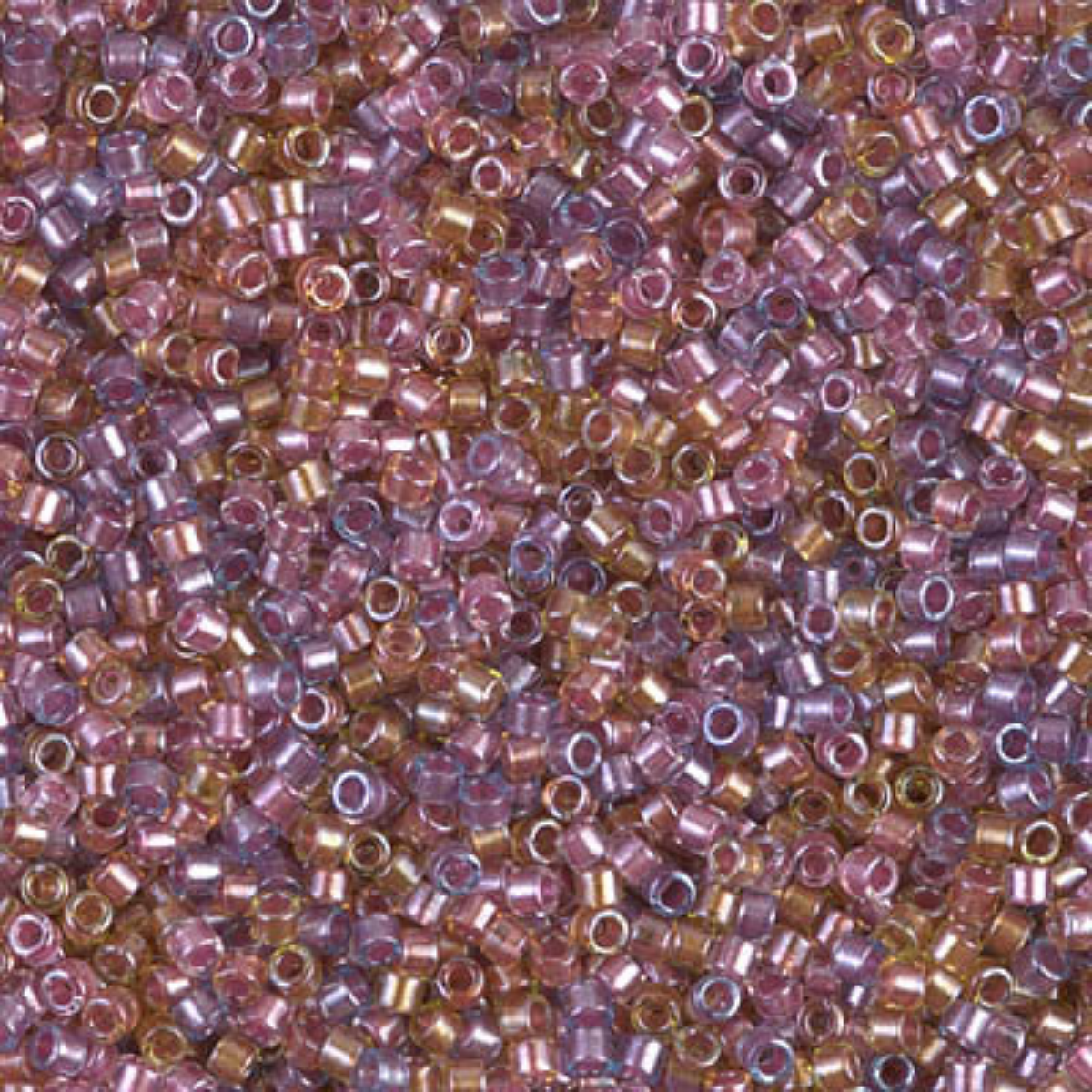 Miyuki 11/0 Delica Beads, DB0982, Purple/Salmon Lined Mix, 5g