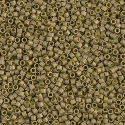 Miyuki 11/0 Delica Beads, DB0371, Metallic Matte Olive Gold, 5g