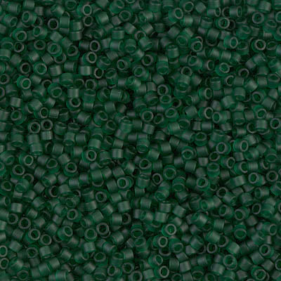 Miyuki 11/0 Delica Beads, DB0767, Matte Transparent Forest Green, 5g