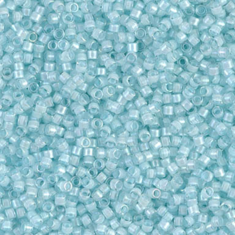Close-up of small light blue beads