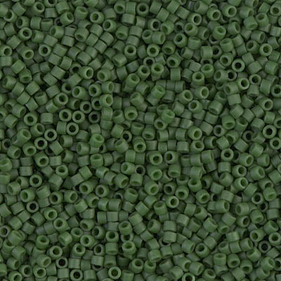 Miyuki 11/0 Delica Beads, DB0797, Matte Opaque Olive Dyed, 5g