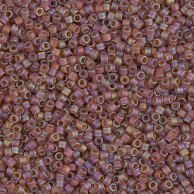 Miyuki 11/0 Delica Beads, DB0853, Matte Light Brown AB, 5g